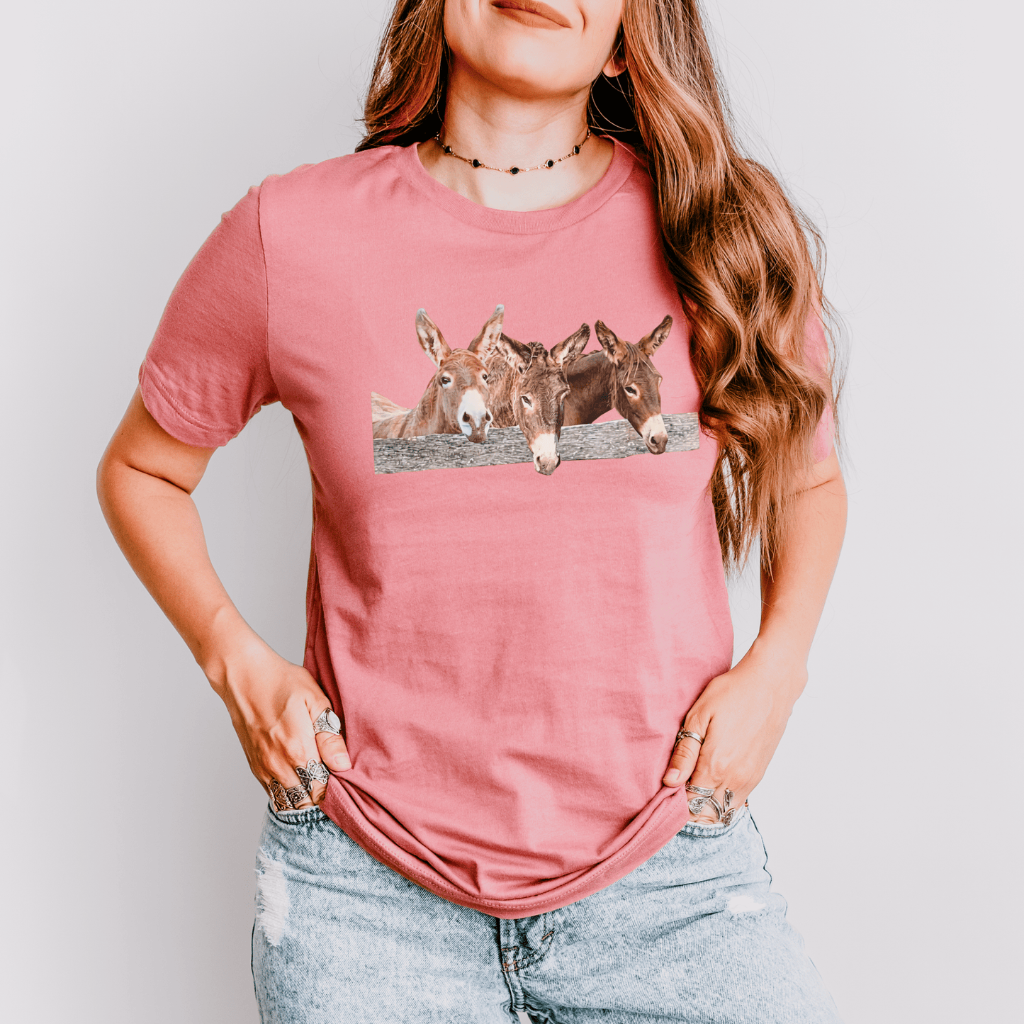 "New" Donkeys Looking Over Fence Tee