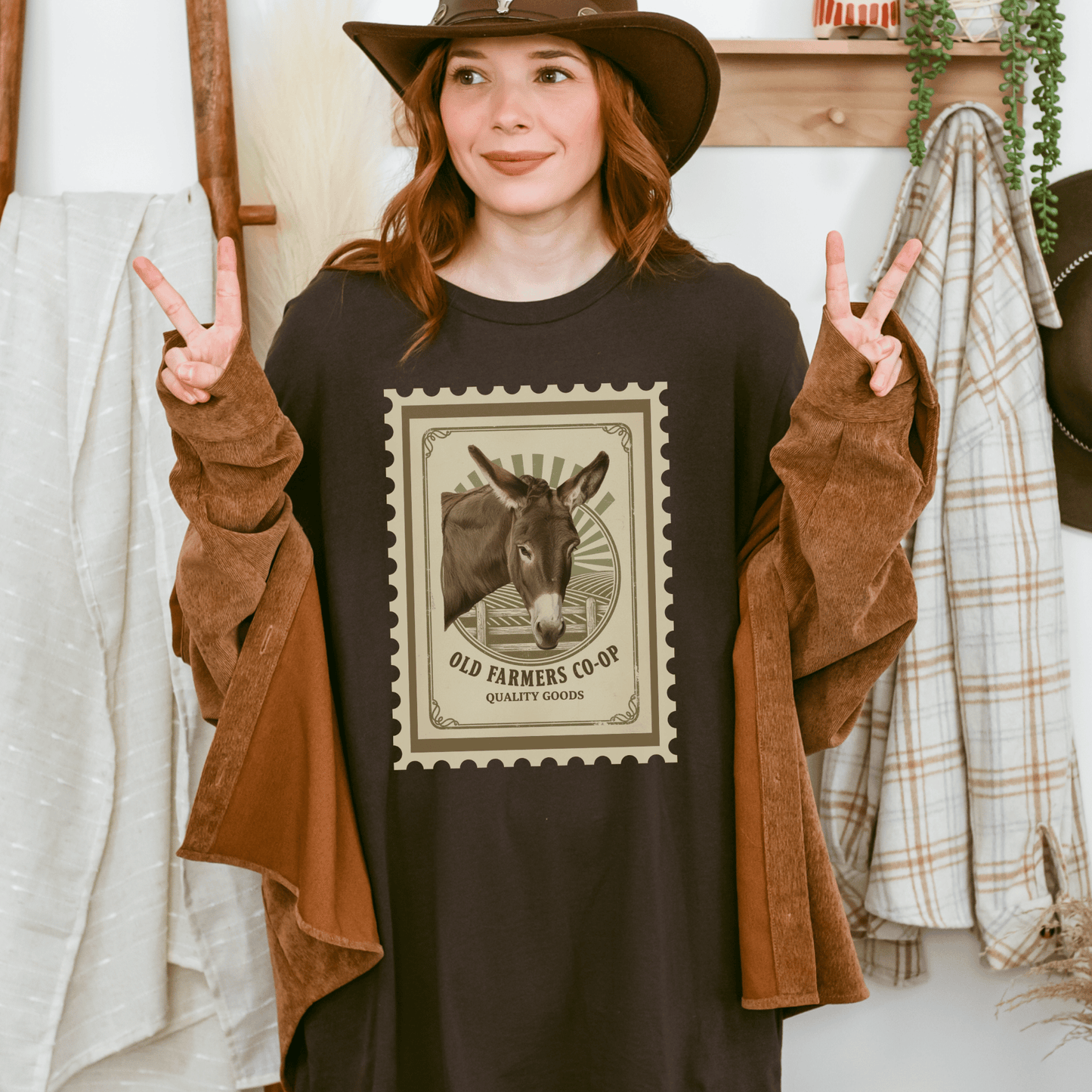 "New" Vintage Farmer's Co-Op Tee, Funny donkey Tee, Farm Life Shirt, , Gift for Farmers, Country Aesthetic