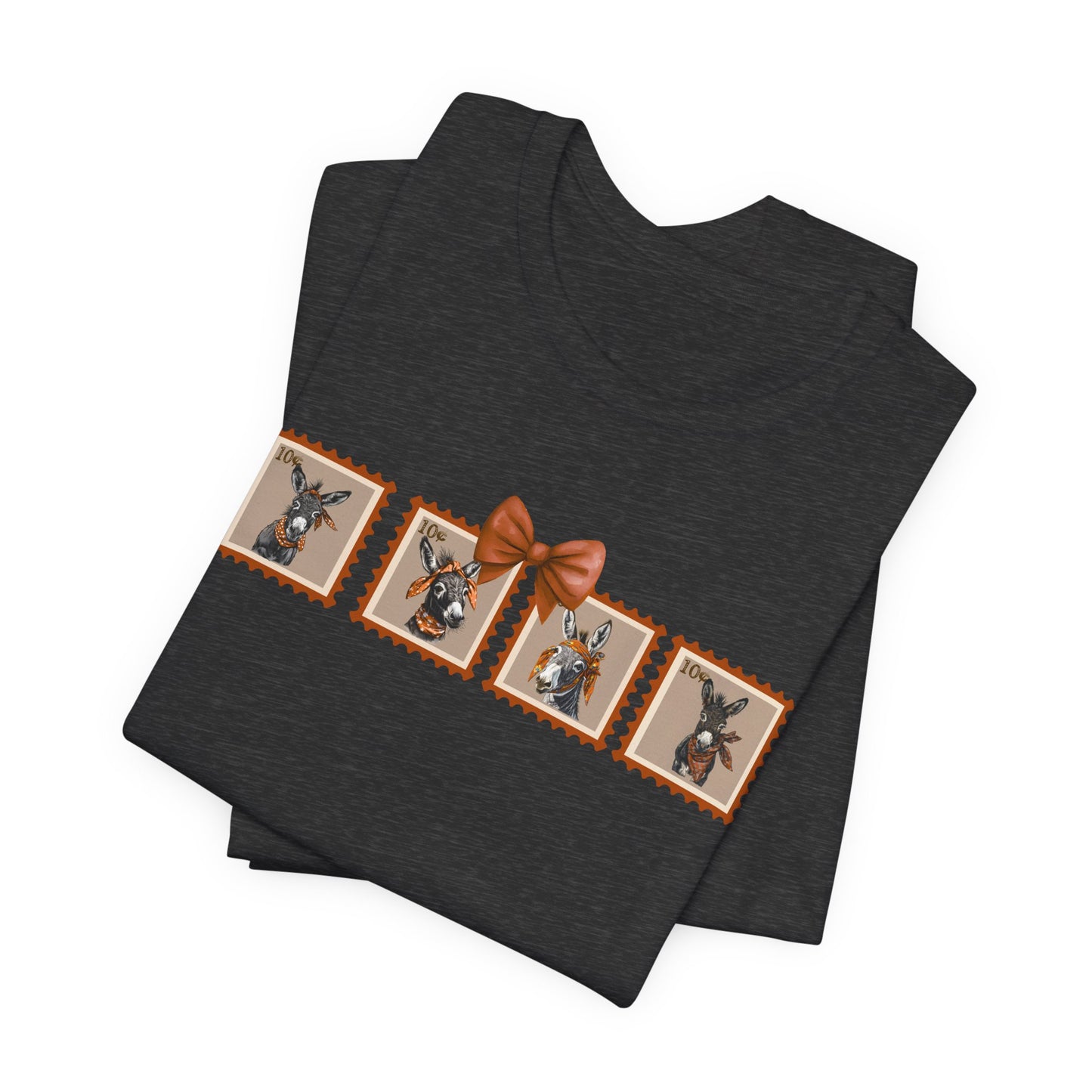 "New" Vintage Postage Stamp Donkey T-Shirt