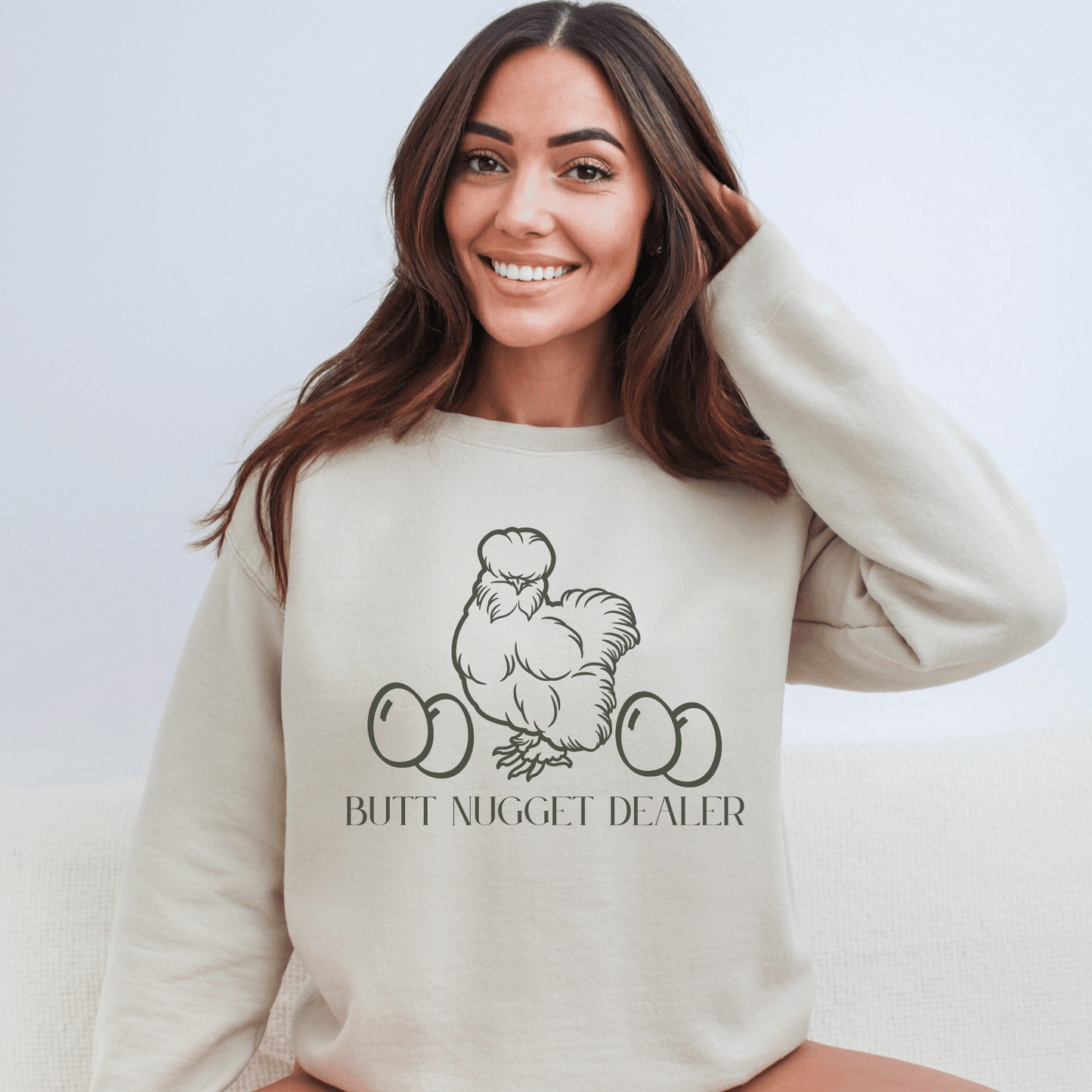 Butt Nugget Dealer Chicken Crew Neck