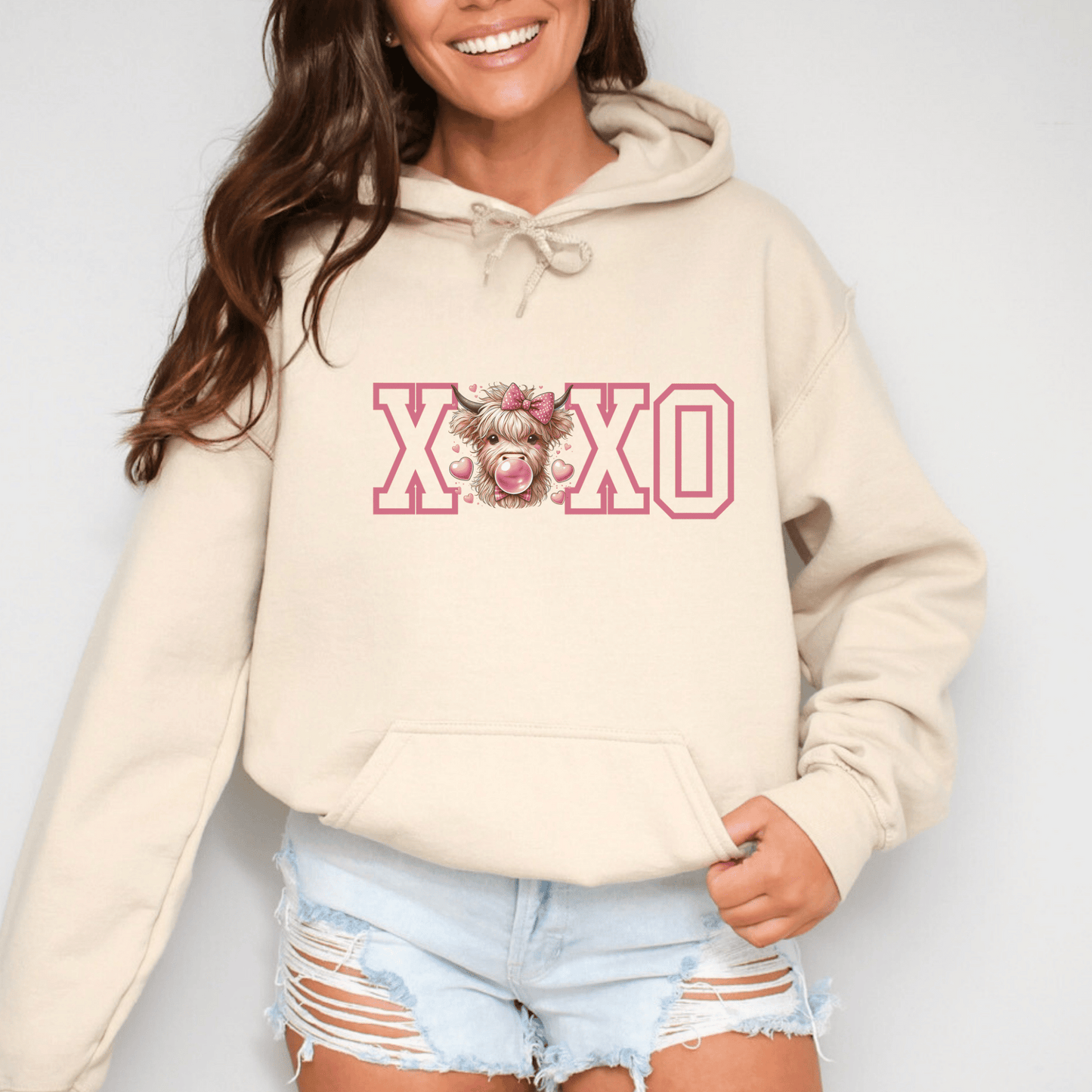 Cute Cow XOXO Hooded Sweatshirt