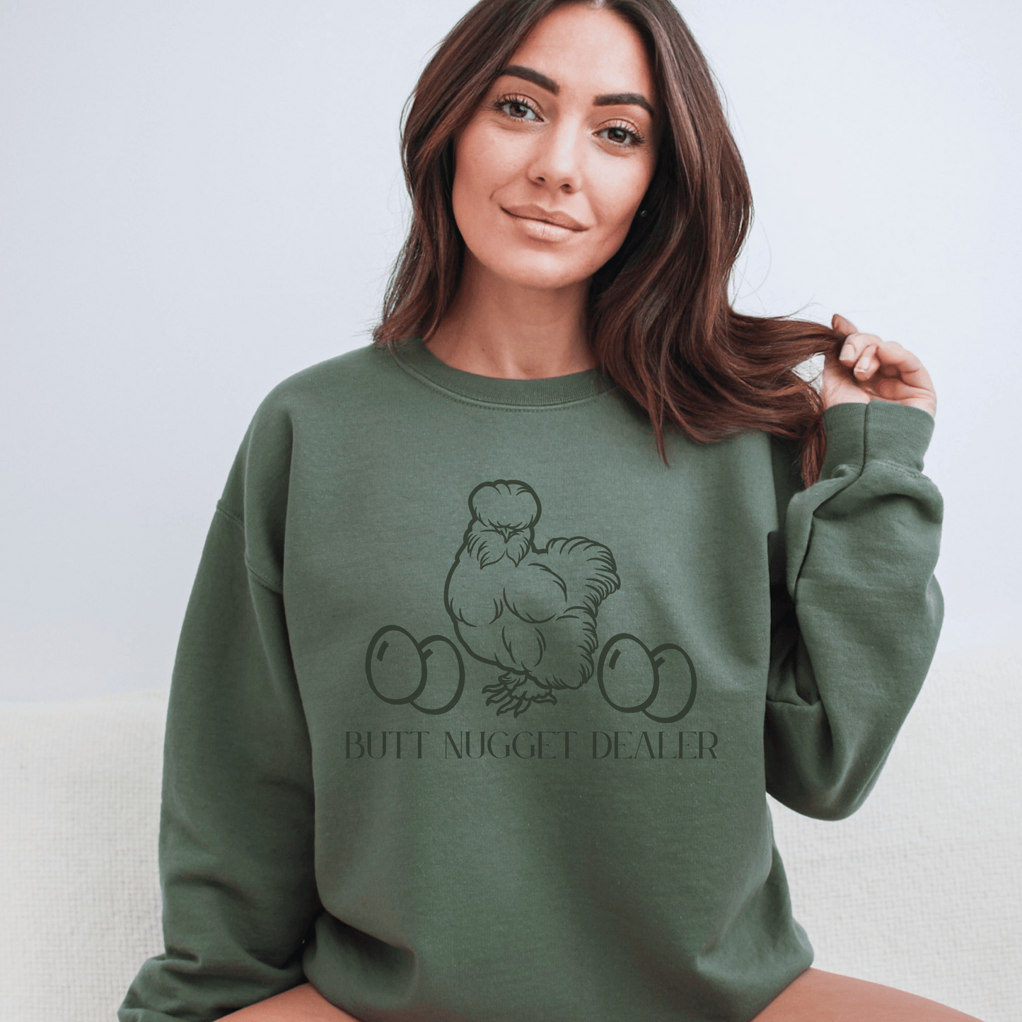 Butt Nugget Dealer Chicken Crew Neck