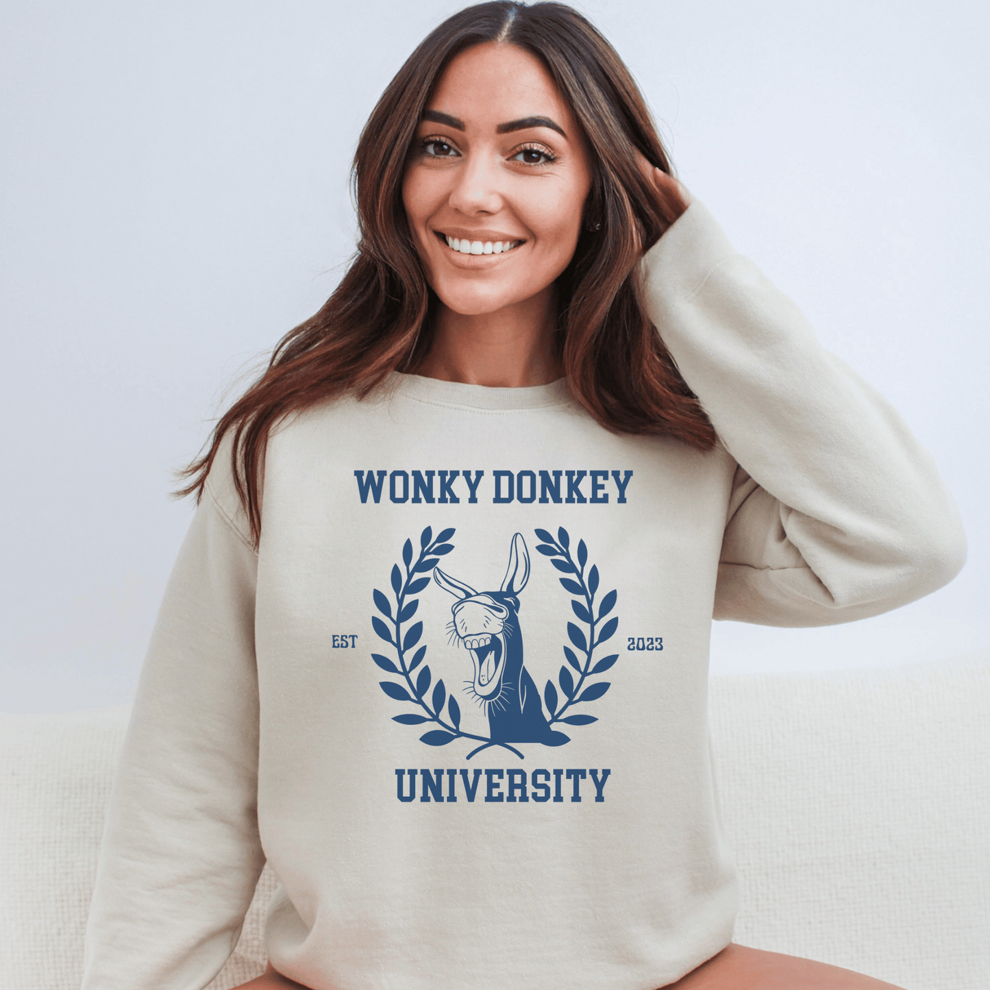 Wonky Donkey University Funny Crew Neck Sweatshirt