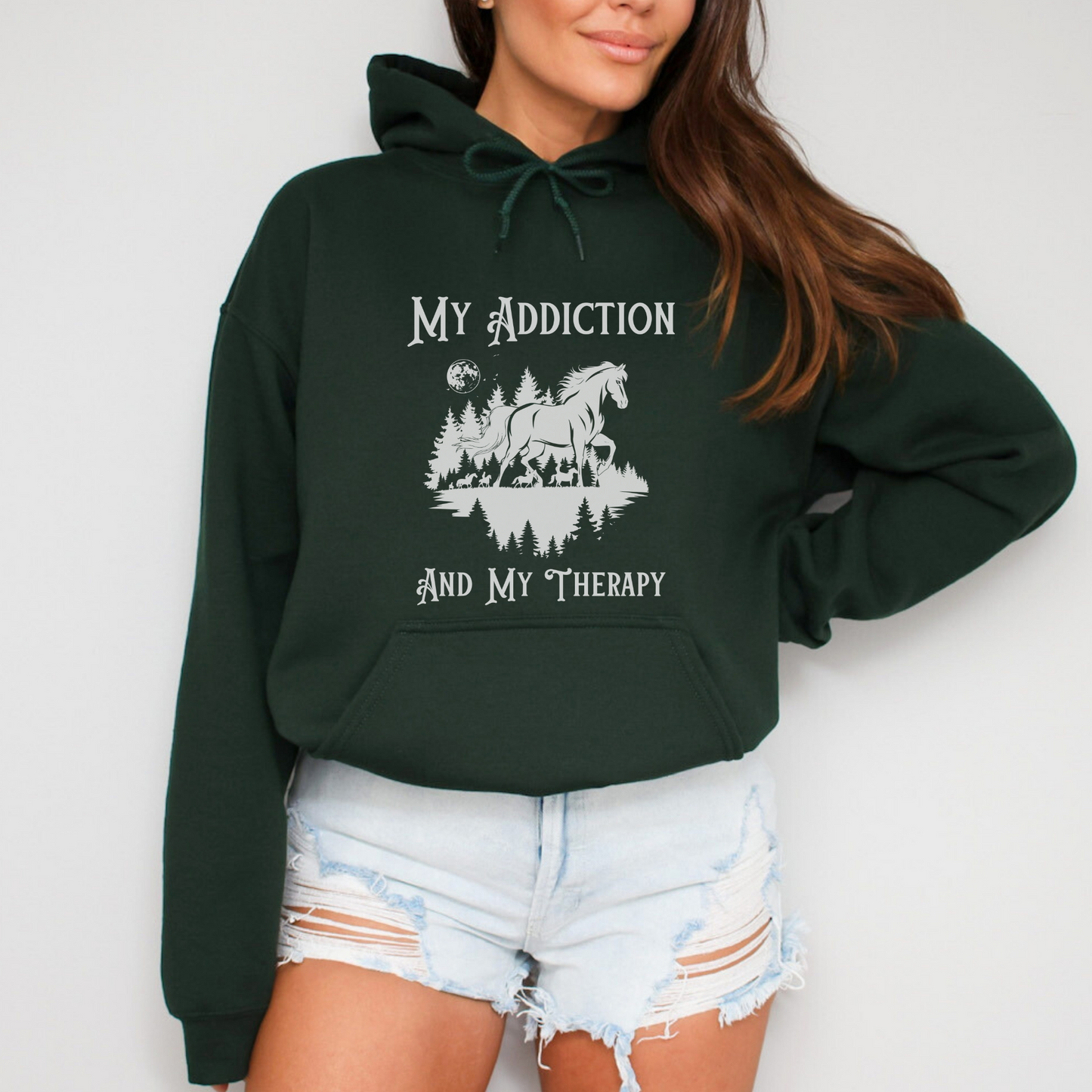 "New" My Addiction and Therapy Horse Girl Era Hoodie