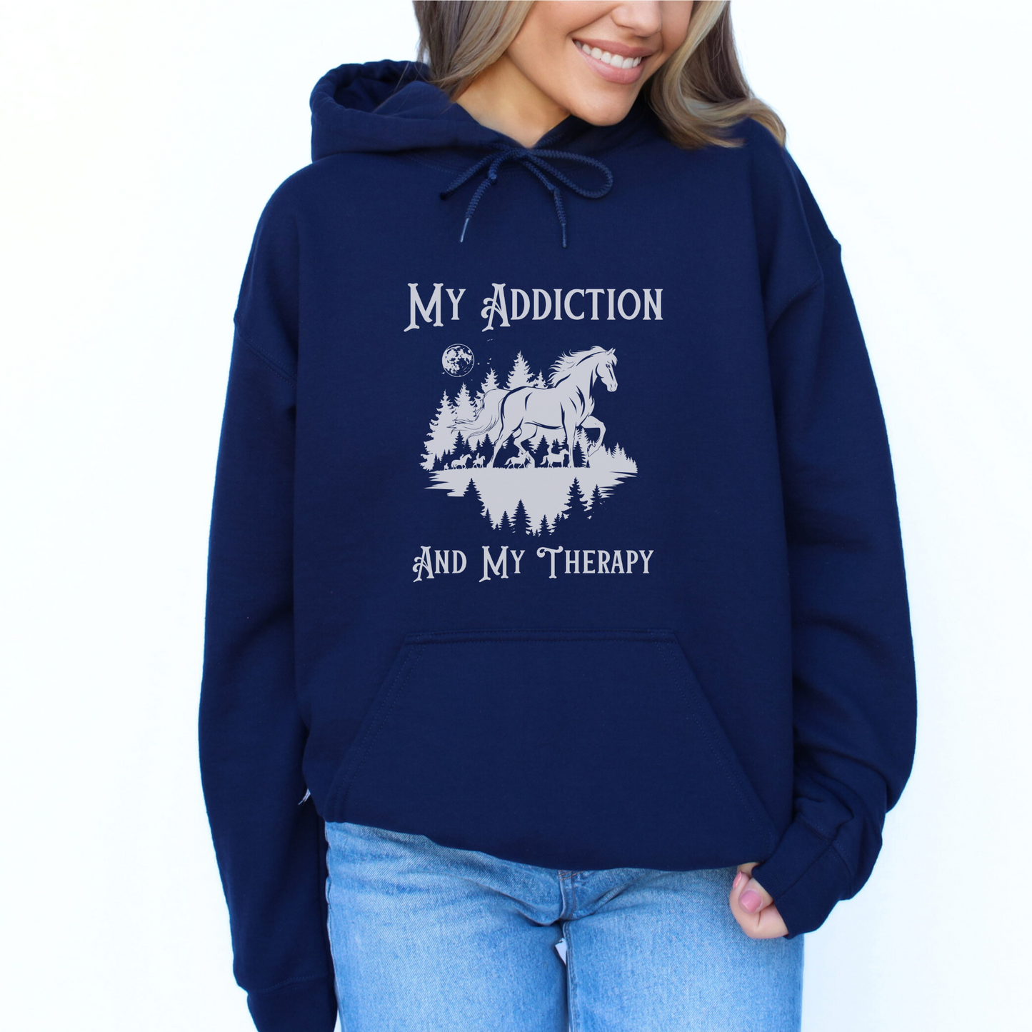 "New" My Addiction and Therapy Horse Girl Era Hoodie