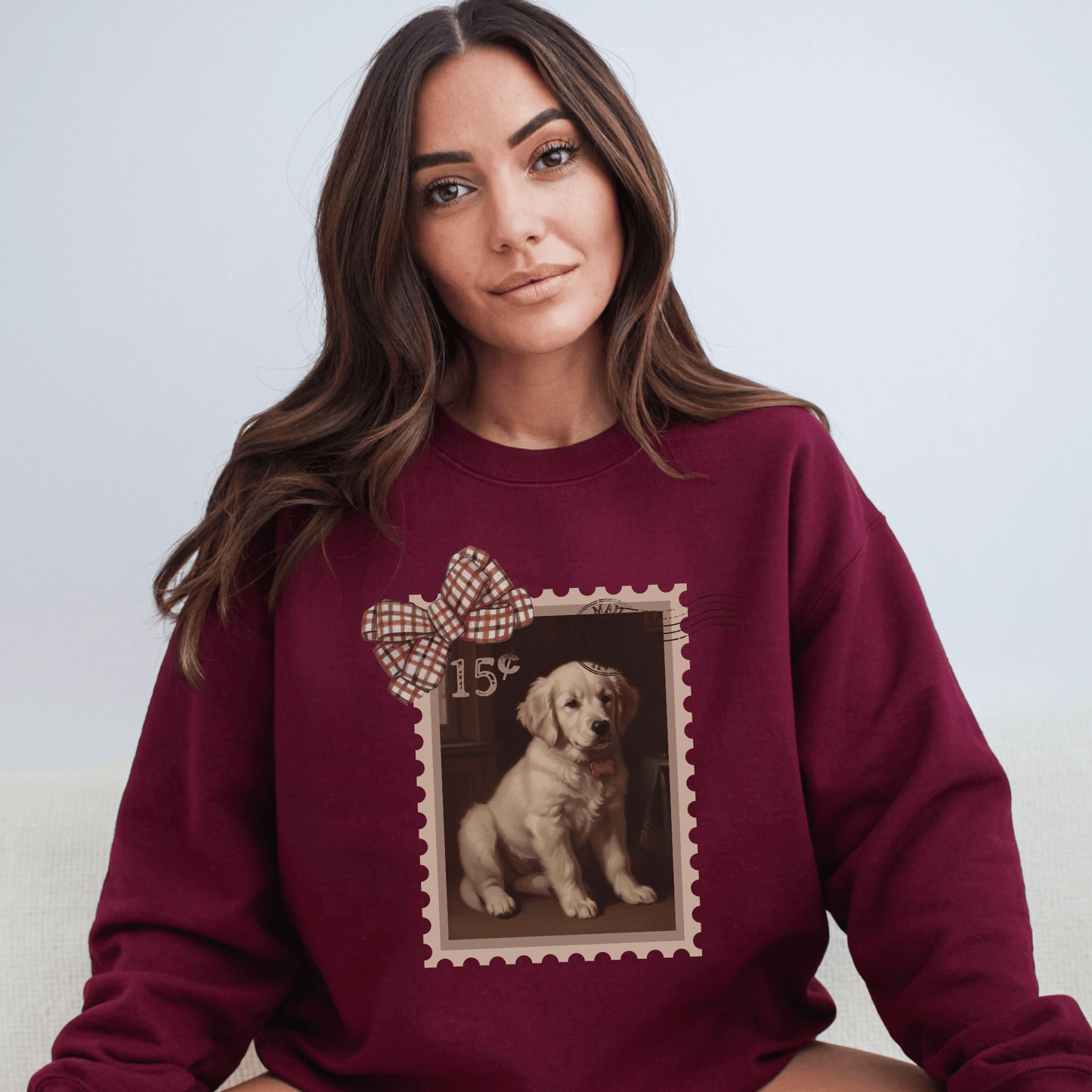 "New " Golden Retriever Puppy Vintage Stamp Sweatshirt