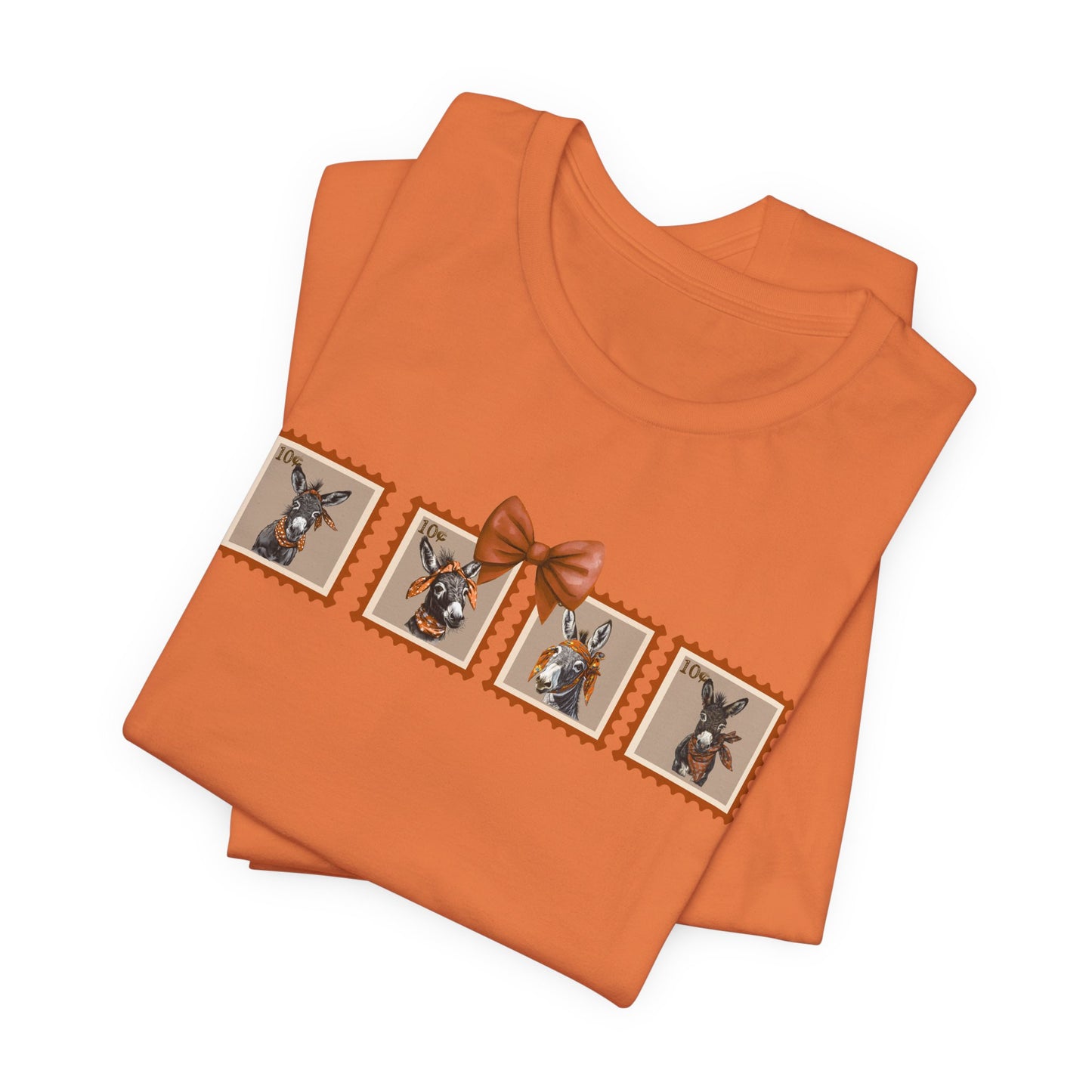 "New" Vintage Postage Stamp Donkey T-Shirt