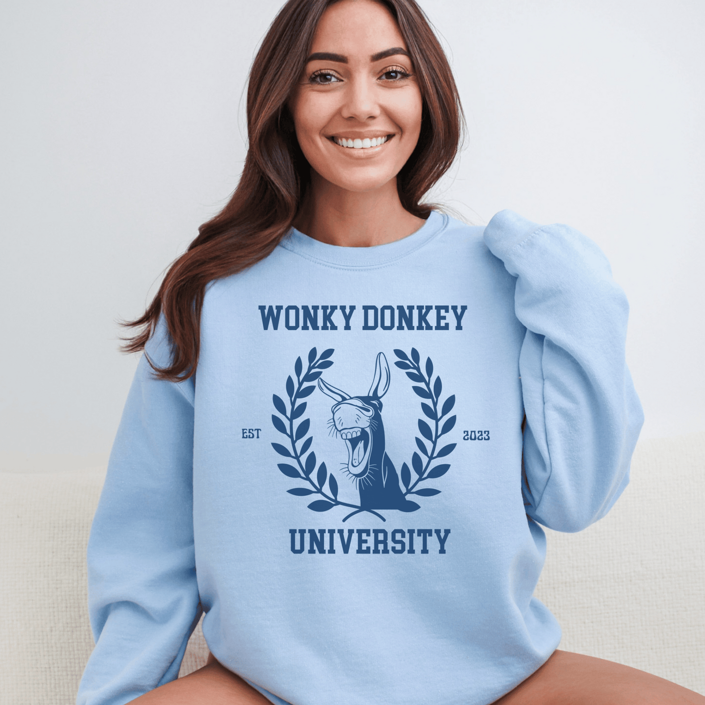 Wonky Donkey University Funny Crew Neck Sweatshirt