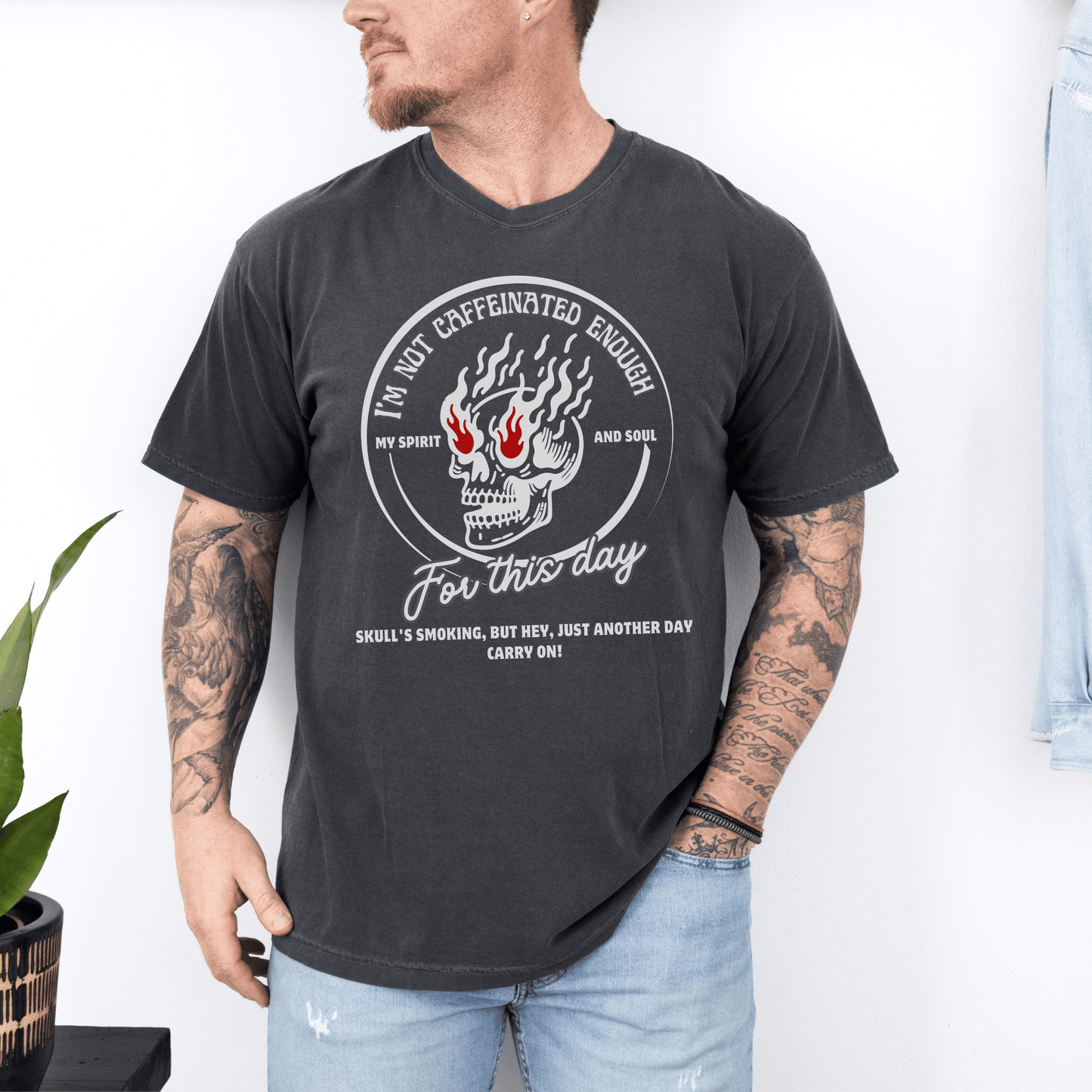 Flaming Skeleton Saying T-shirt