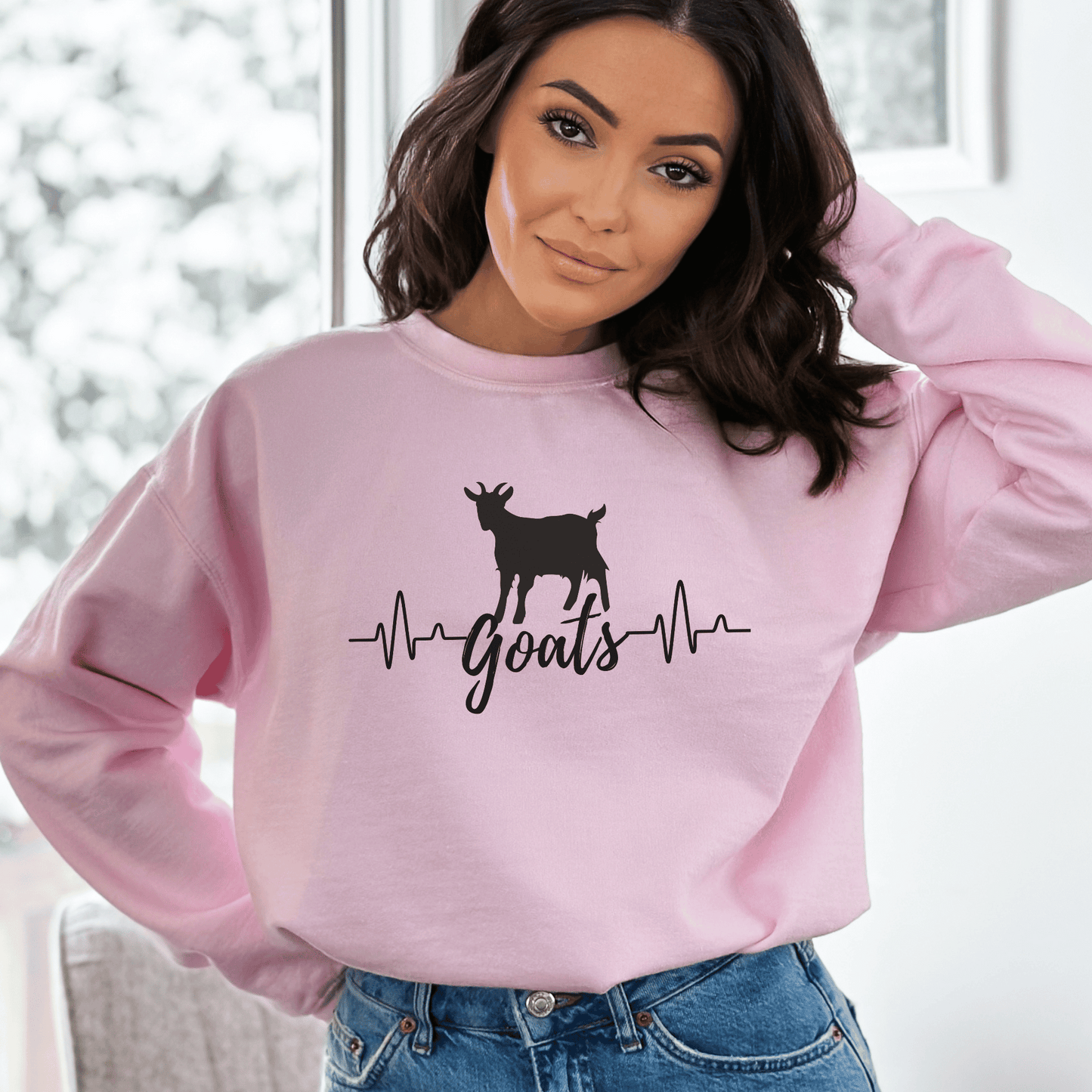 Goat EKG Heartbeat sweatshirt