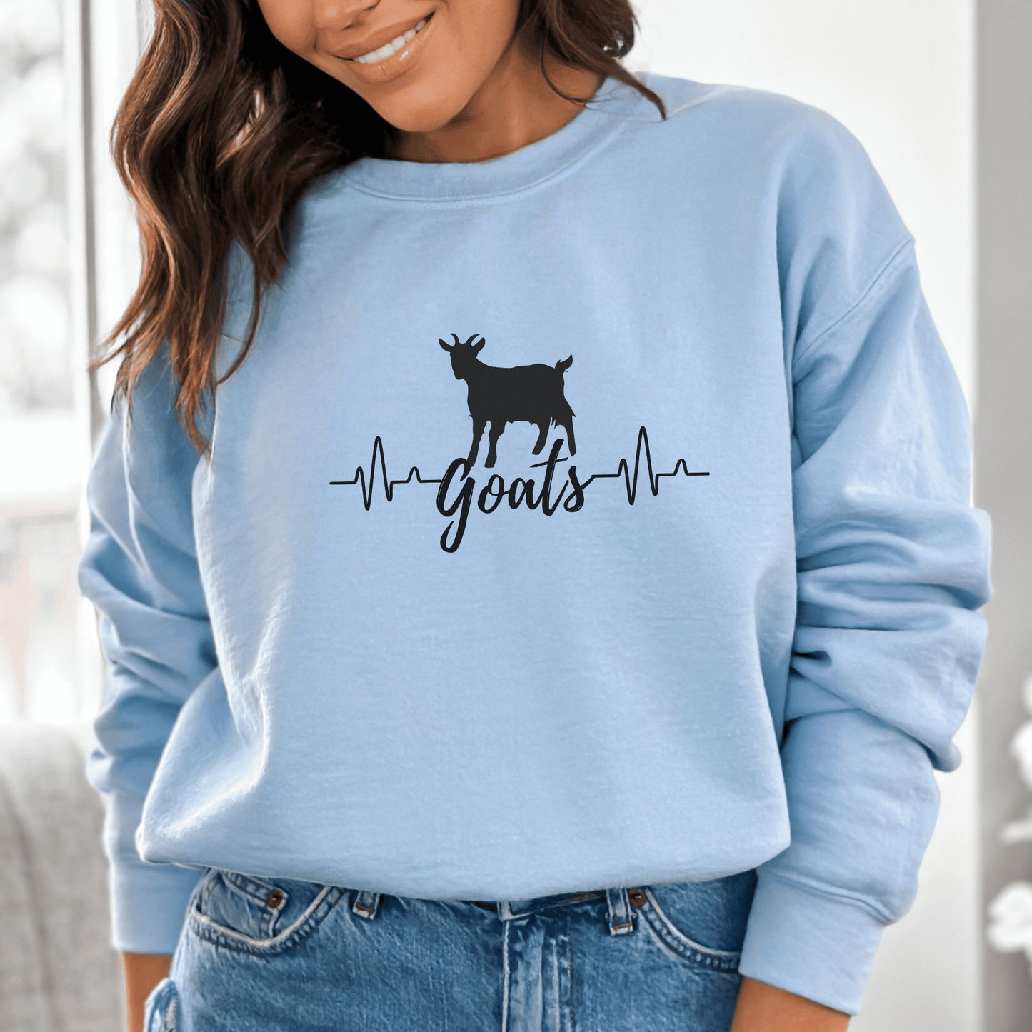 Goat EKG Heartbeat sweatshirt