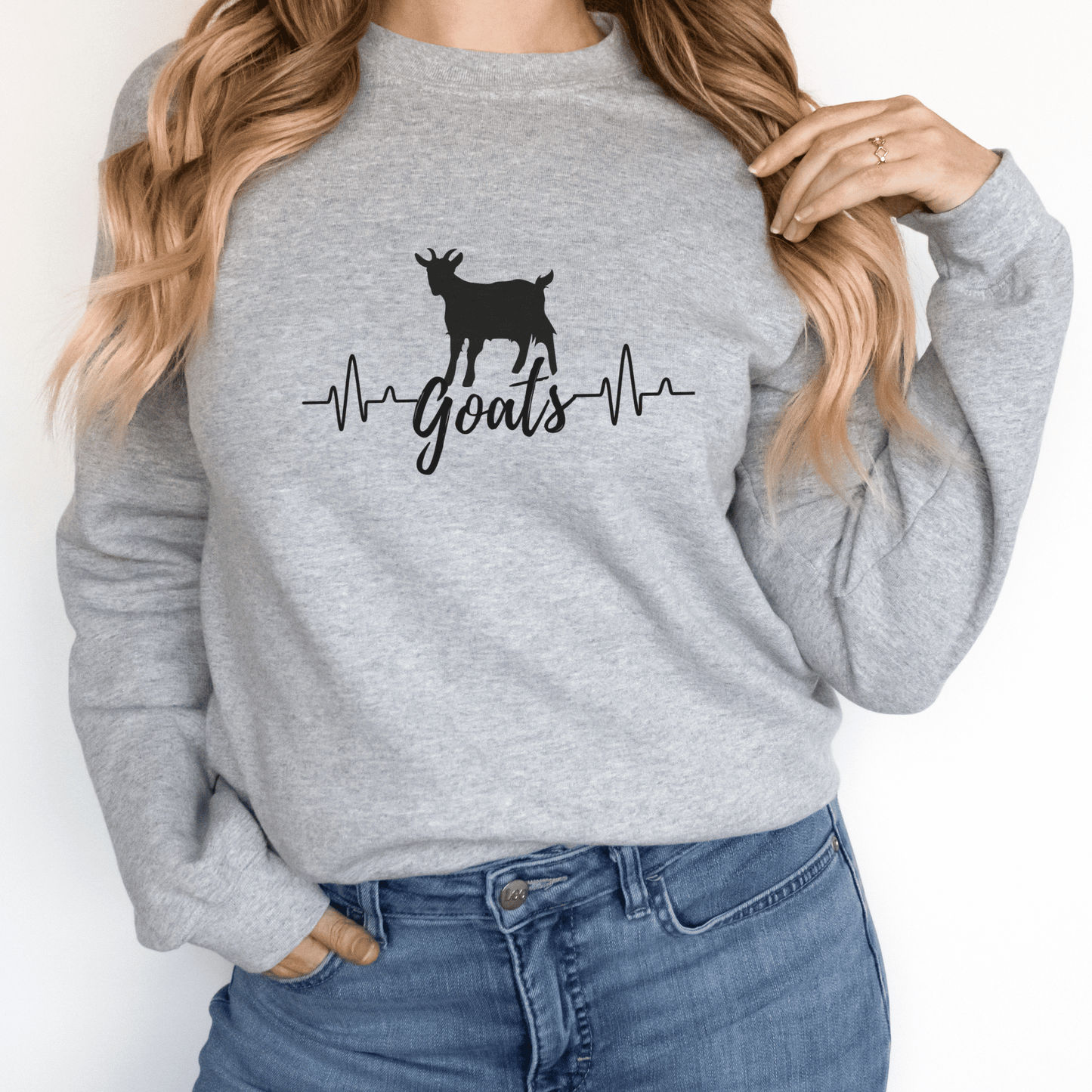 Goat EKG Heartbeat sweatshirt