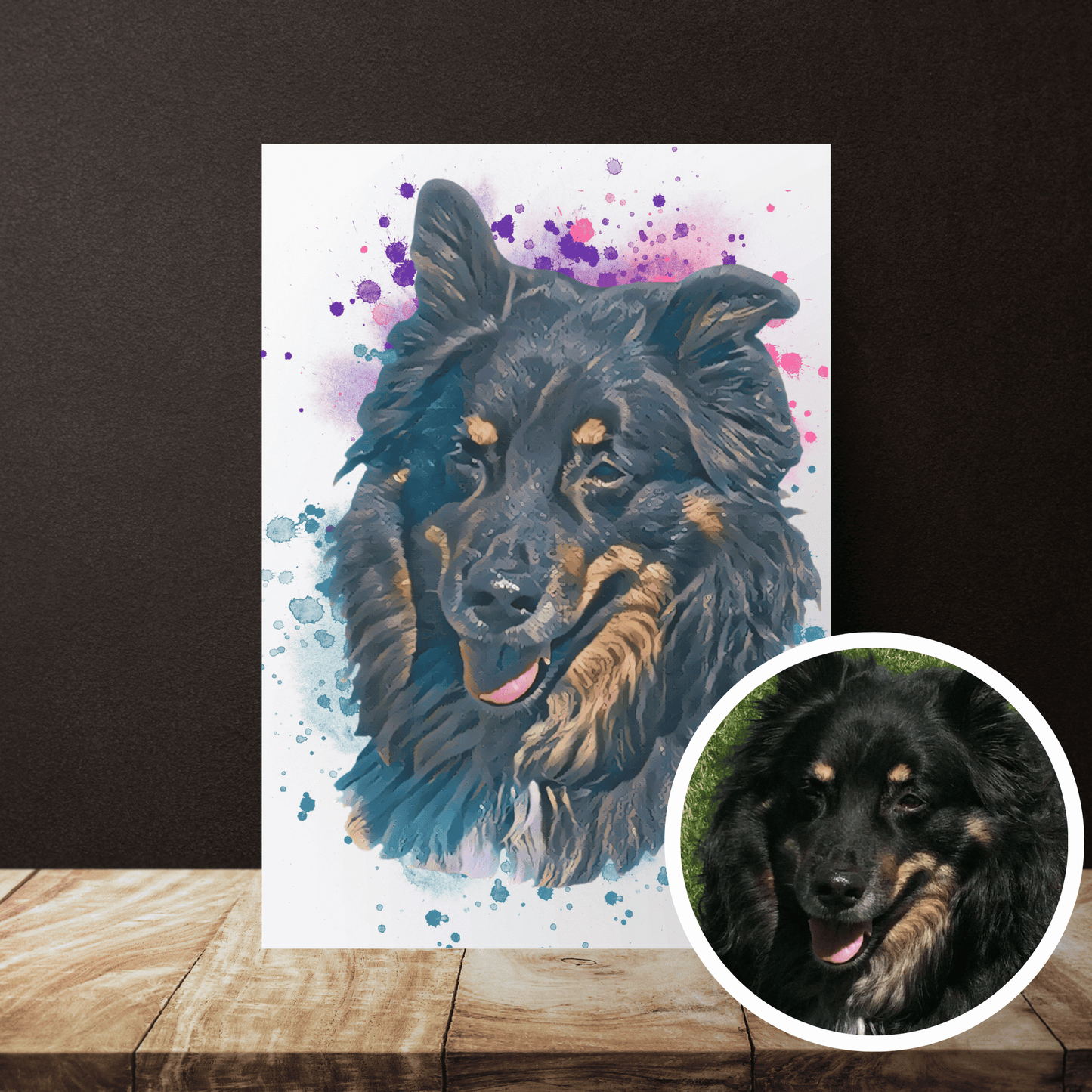 Personalized Custom Pet Portrait Canvas background 2