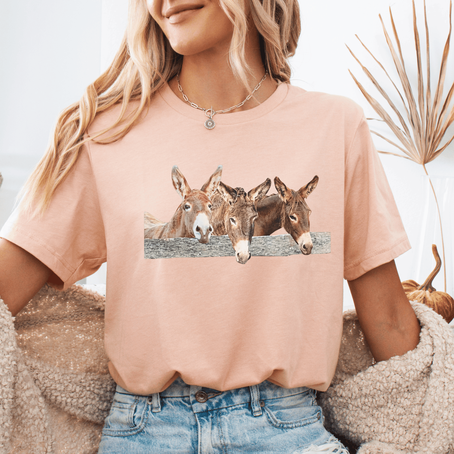 "New" Donkeys Looking Over Fence Tee