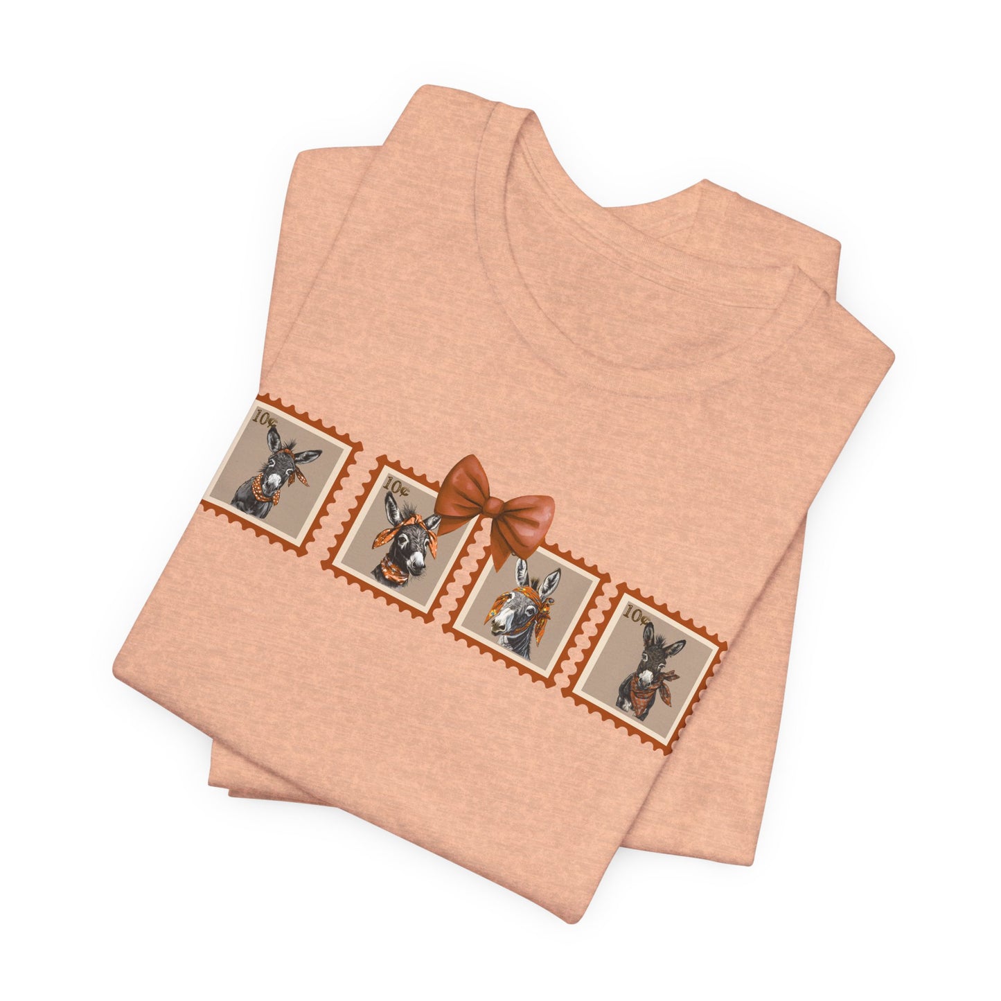"New" Vintage Postage Stamp Donkey T-Shirt
