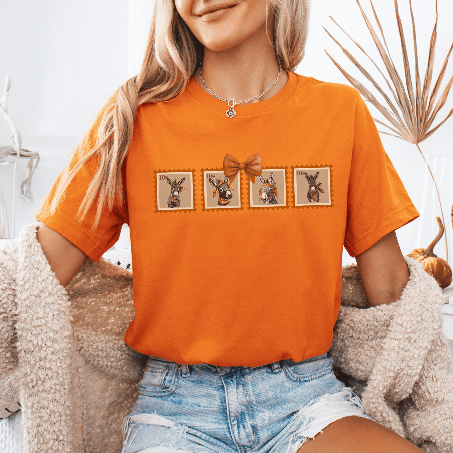 "New" Vintage Postage Stamp Donkey T-Shirt