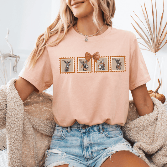 "New" Vintage Postage Stamp Donkey T-Shirt