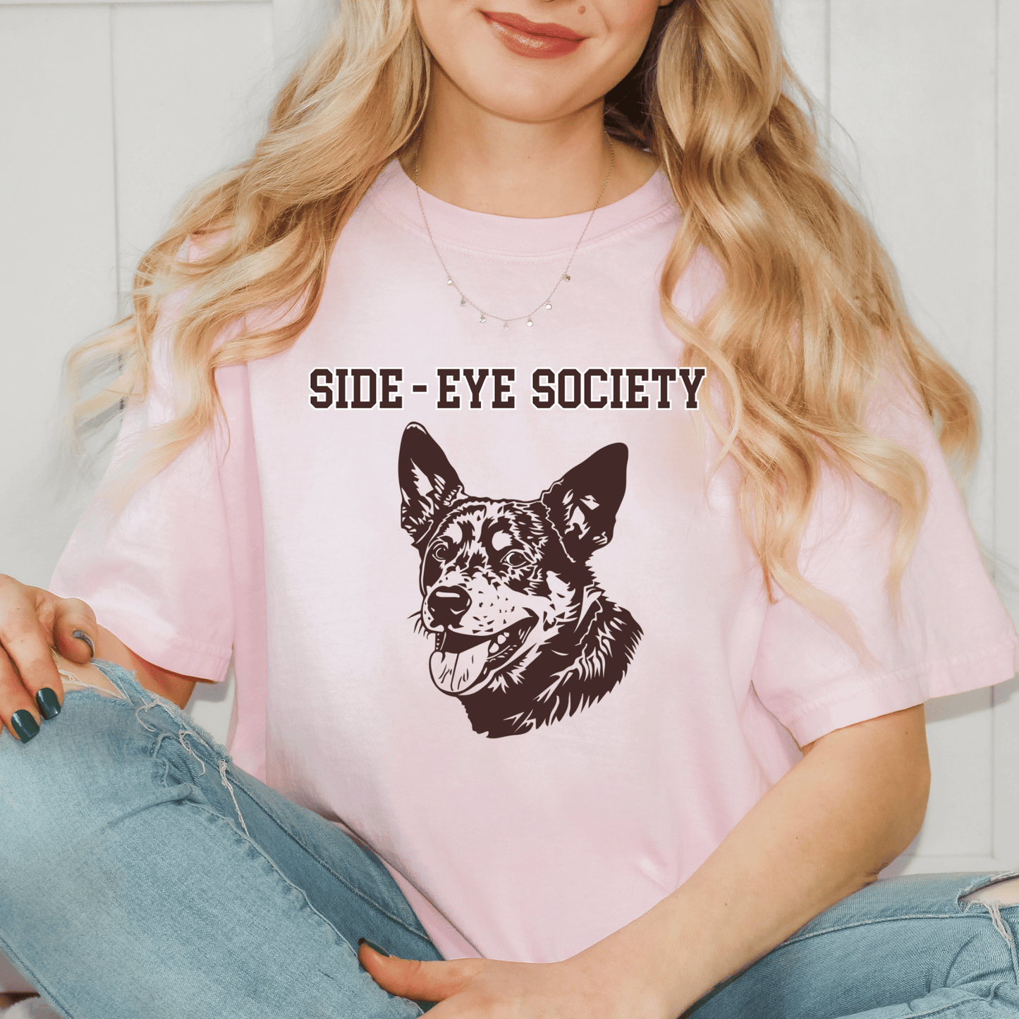 "New" Side-Eye Society  Dog Garment-Dyed T-Shirt