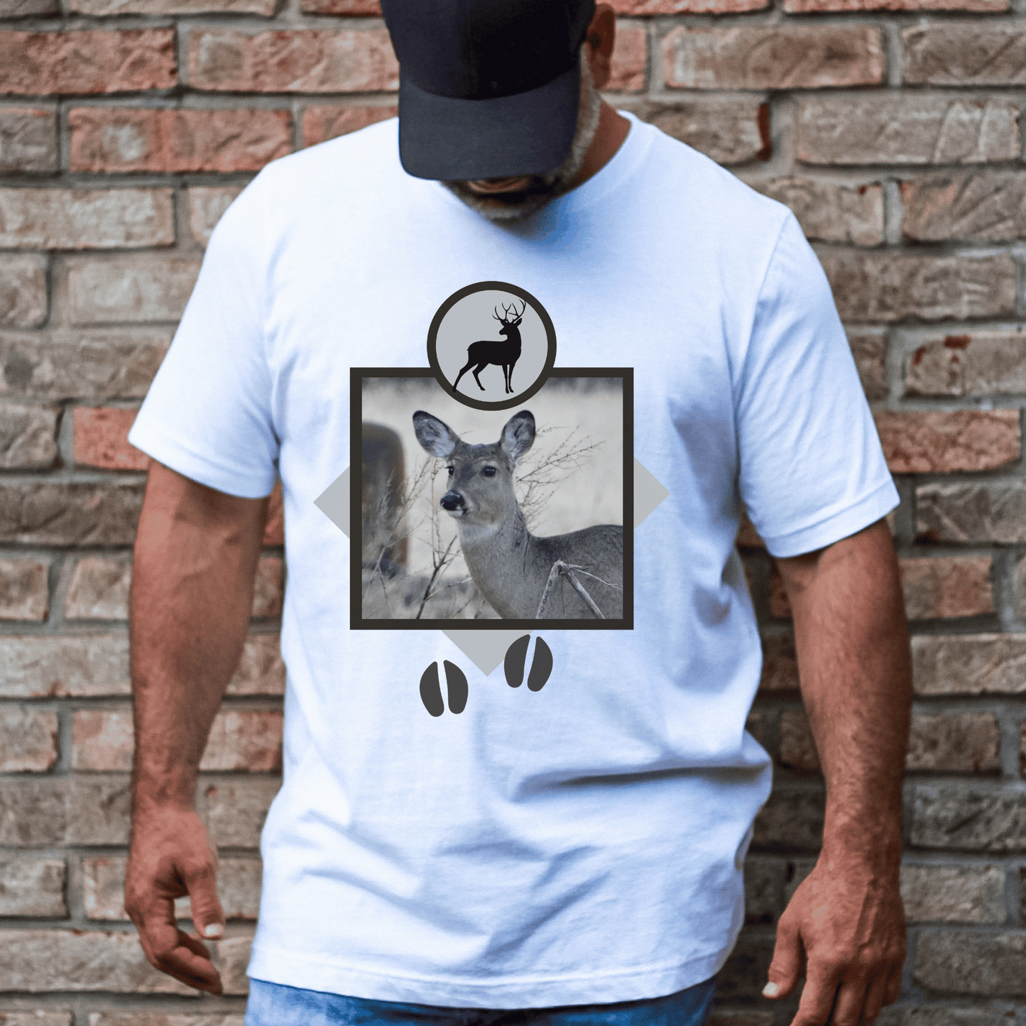 Whitetail deer graphic design t-shirt