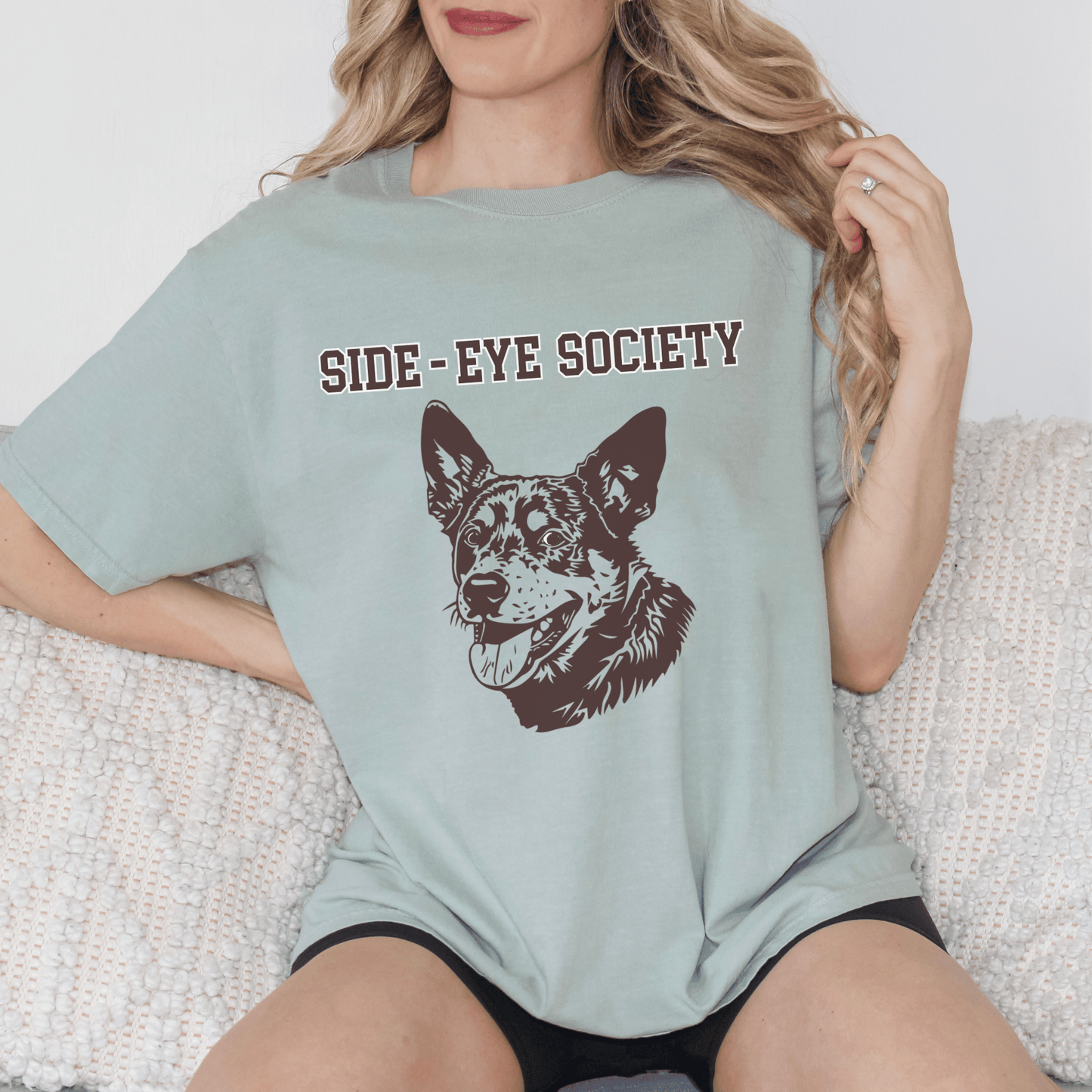 "New" Side-Eye Society  Dog Garment-Dyed T-Shirt