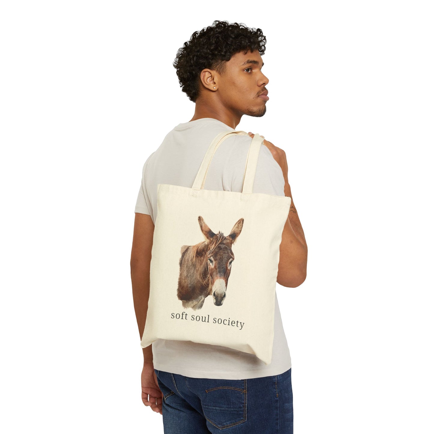 "New" Soft Soul Society Donkey Canvas Tote Bag