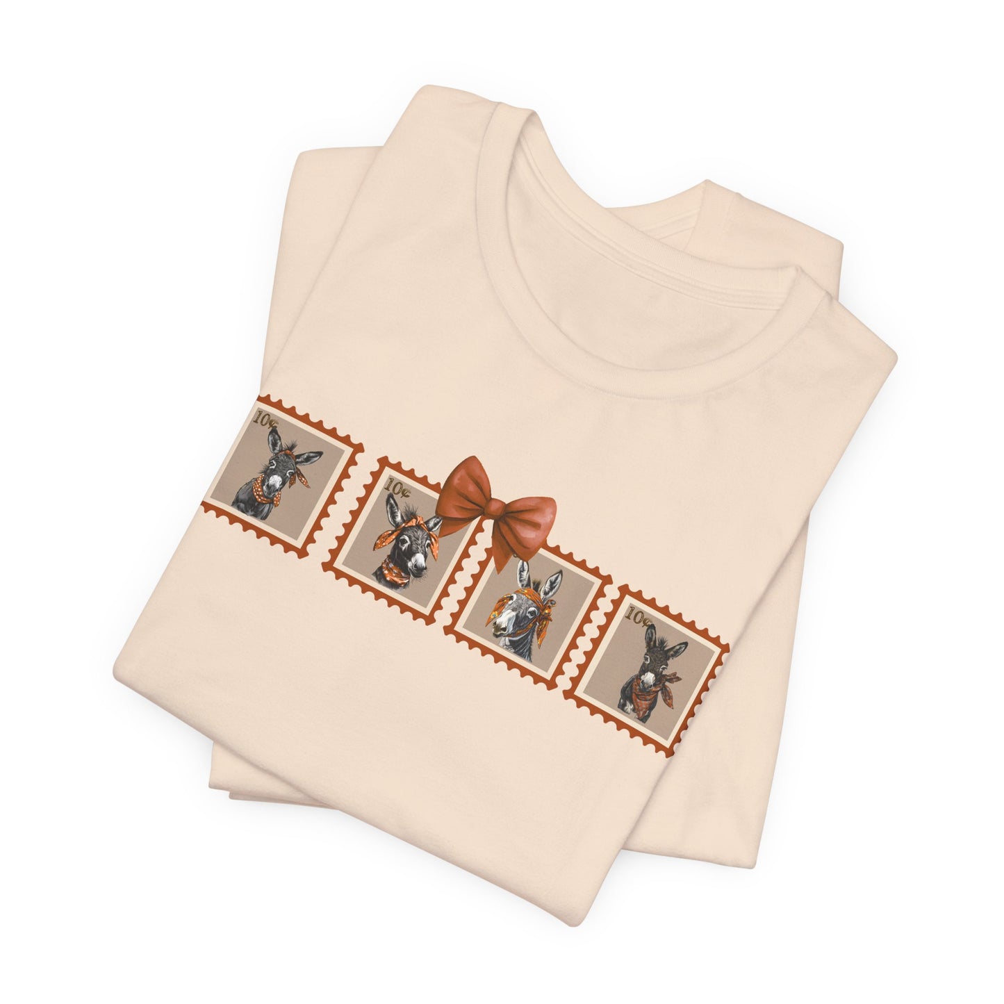 "New" Vintage Postage Stamp Donkey T-Shirt