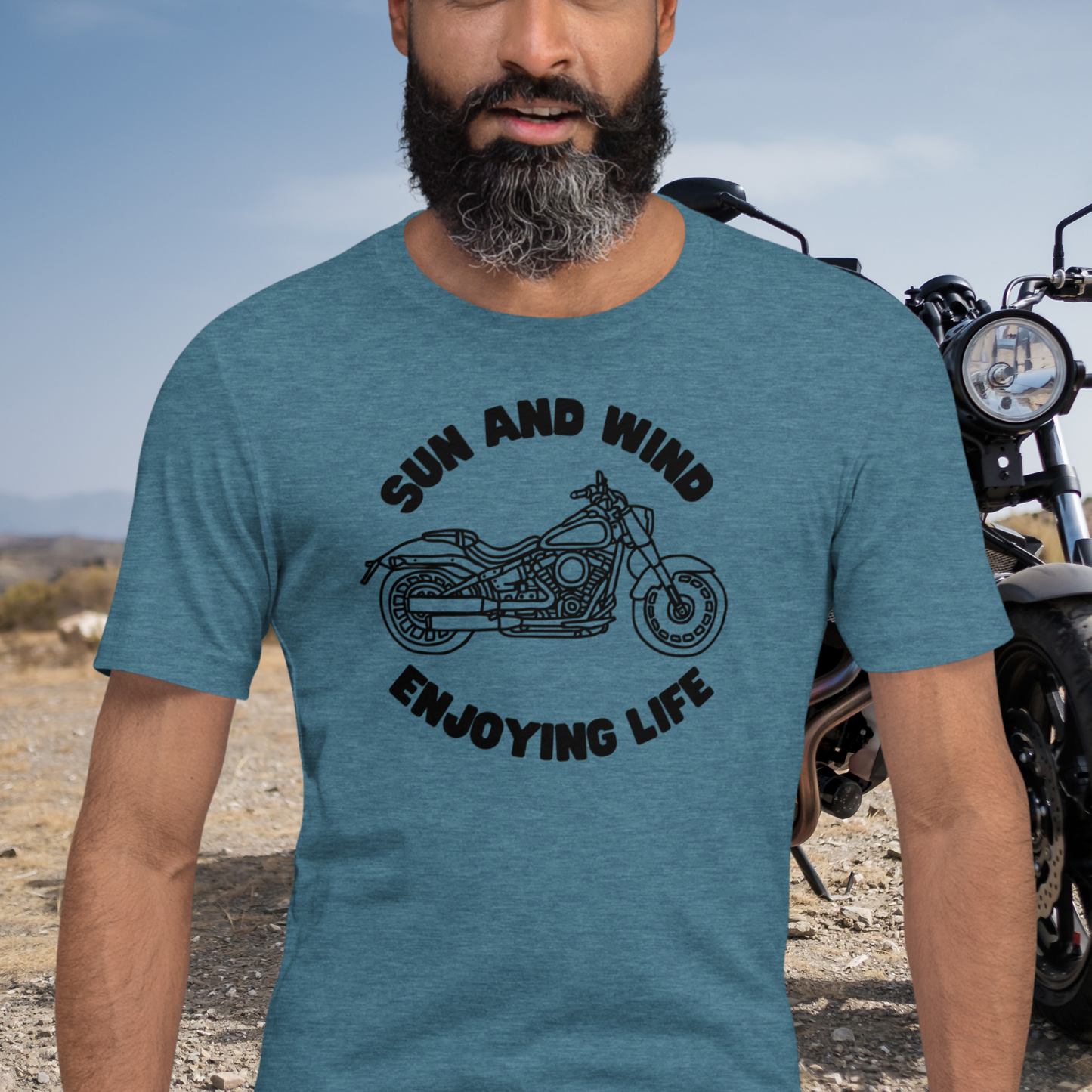 Motorcycle Sun and wind , Enjoying Life t-shirt
