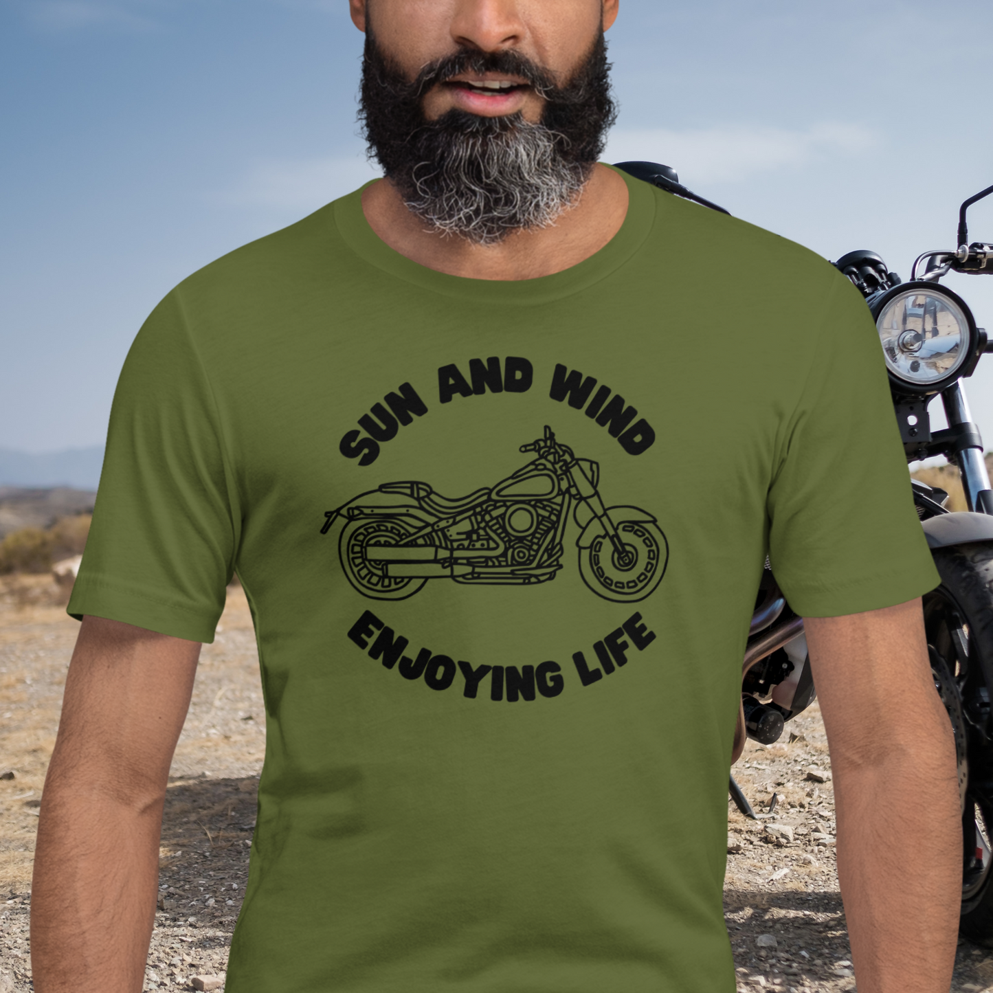 Motorcycle Sun and wind , Enjoying Life t-shirt