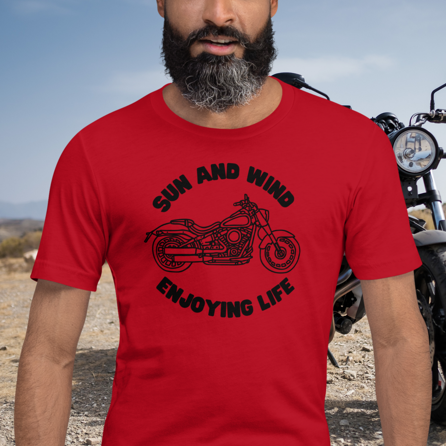 Motorcycle Sun and wind , Enjoying Life t-shirt