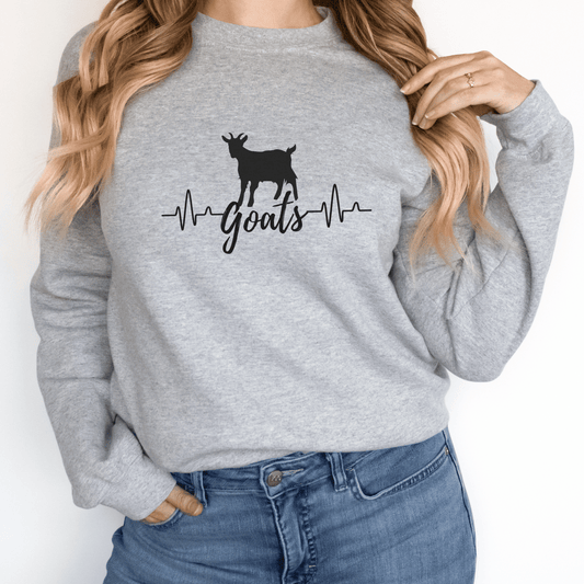 Goat EKG Heartbeat sweatshirt