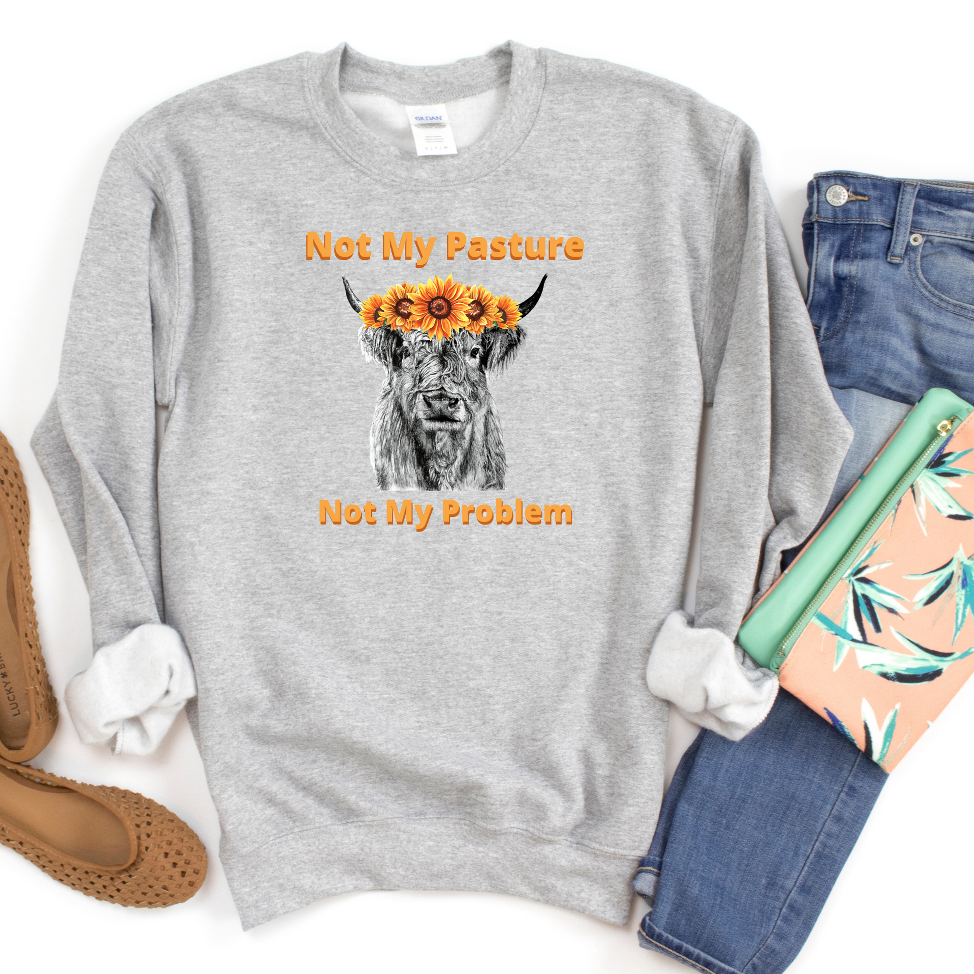 Not pasture not my problem sport grey sweatshirt