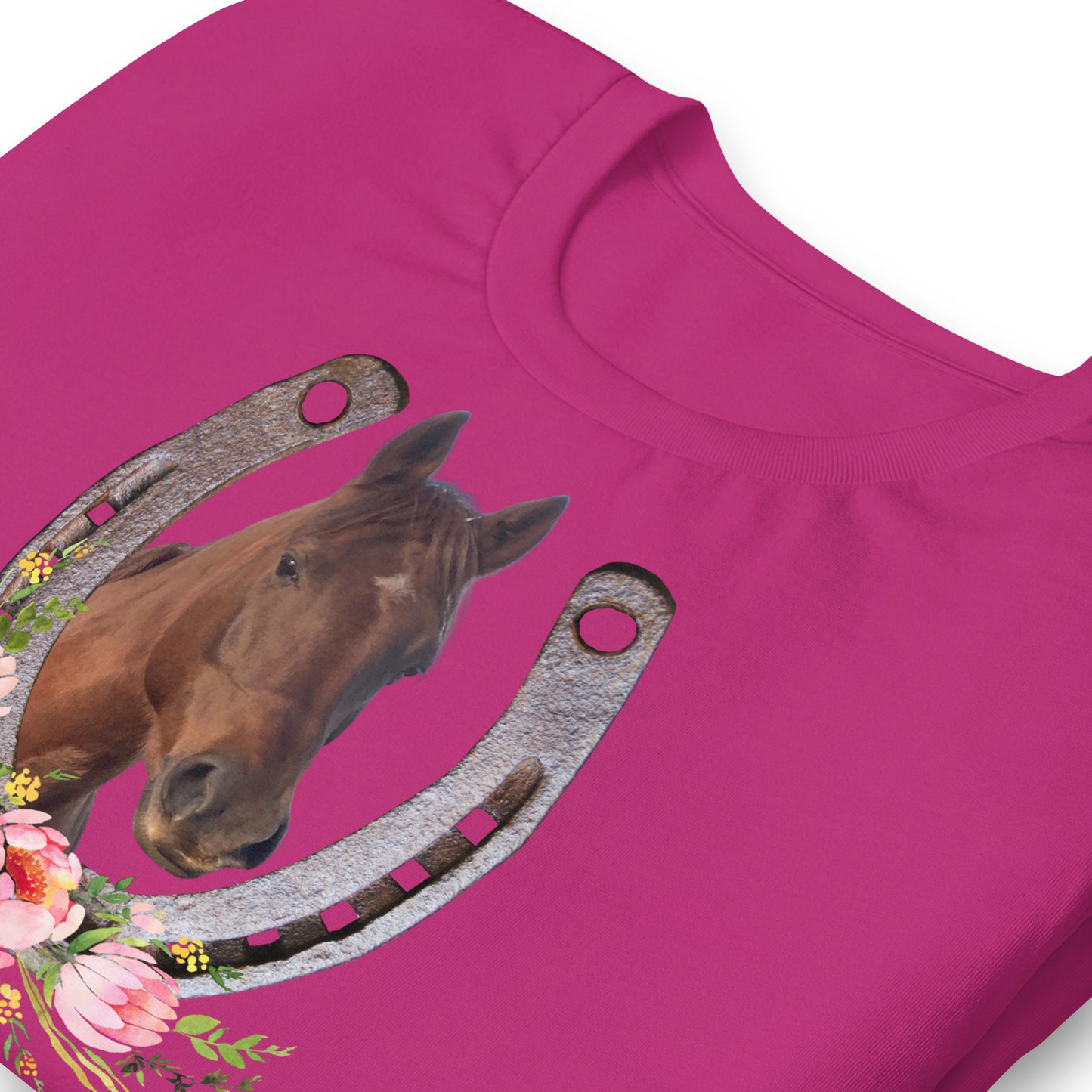 Horse and Horse Shoe Floral Tee