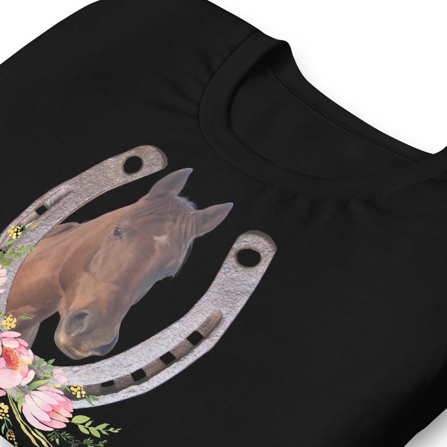 Horse and Horse Shoe Floral Tee